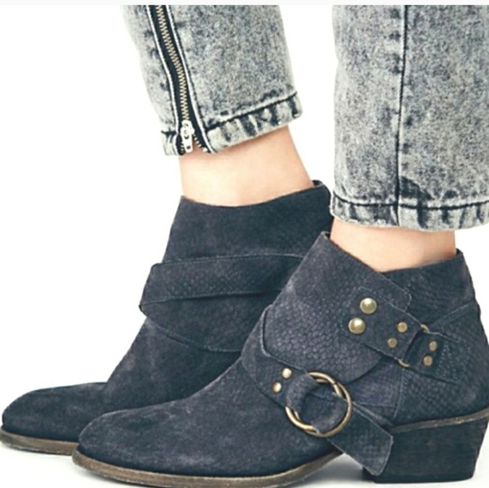 Free People Black Ankle Boots